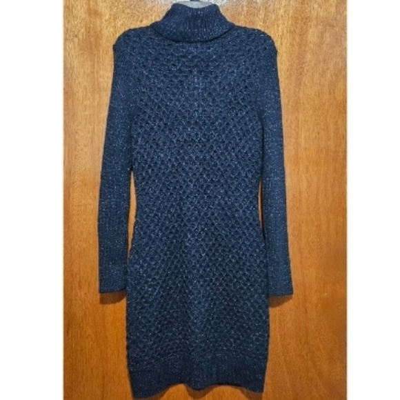 Apt.9 High Neck Sweater Dress with Lurex, Night Magic Color Size M - Picture 3 of 12